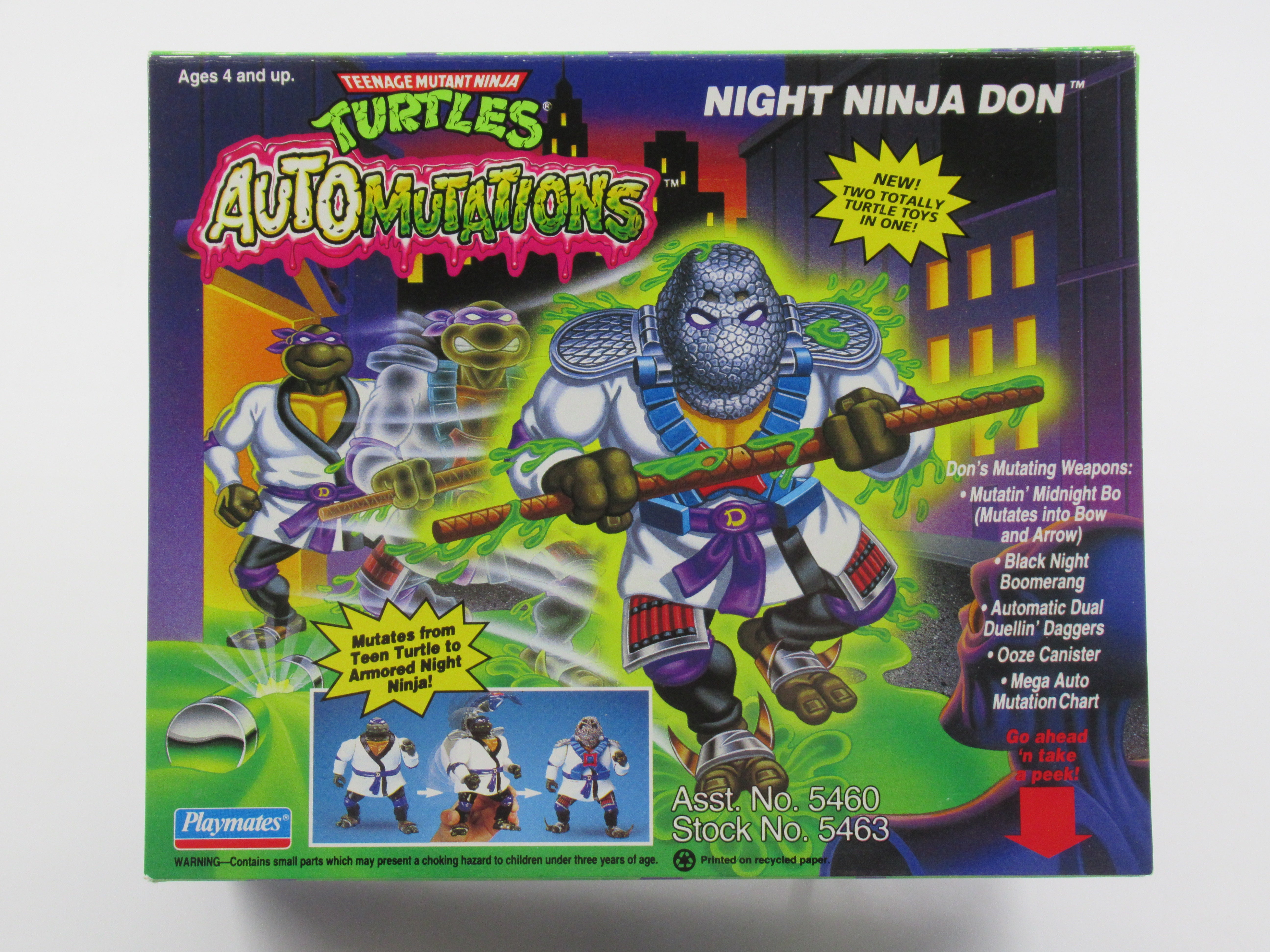 Teenage Mutant Ninja Turtles Night Ninja Don Automutations 4.5" Figure TMNTs - Playmates (1993)